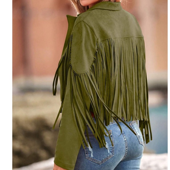 Classic Vegan Suede Open Front Moto Biker Jacket - Picture 12 of 14